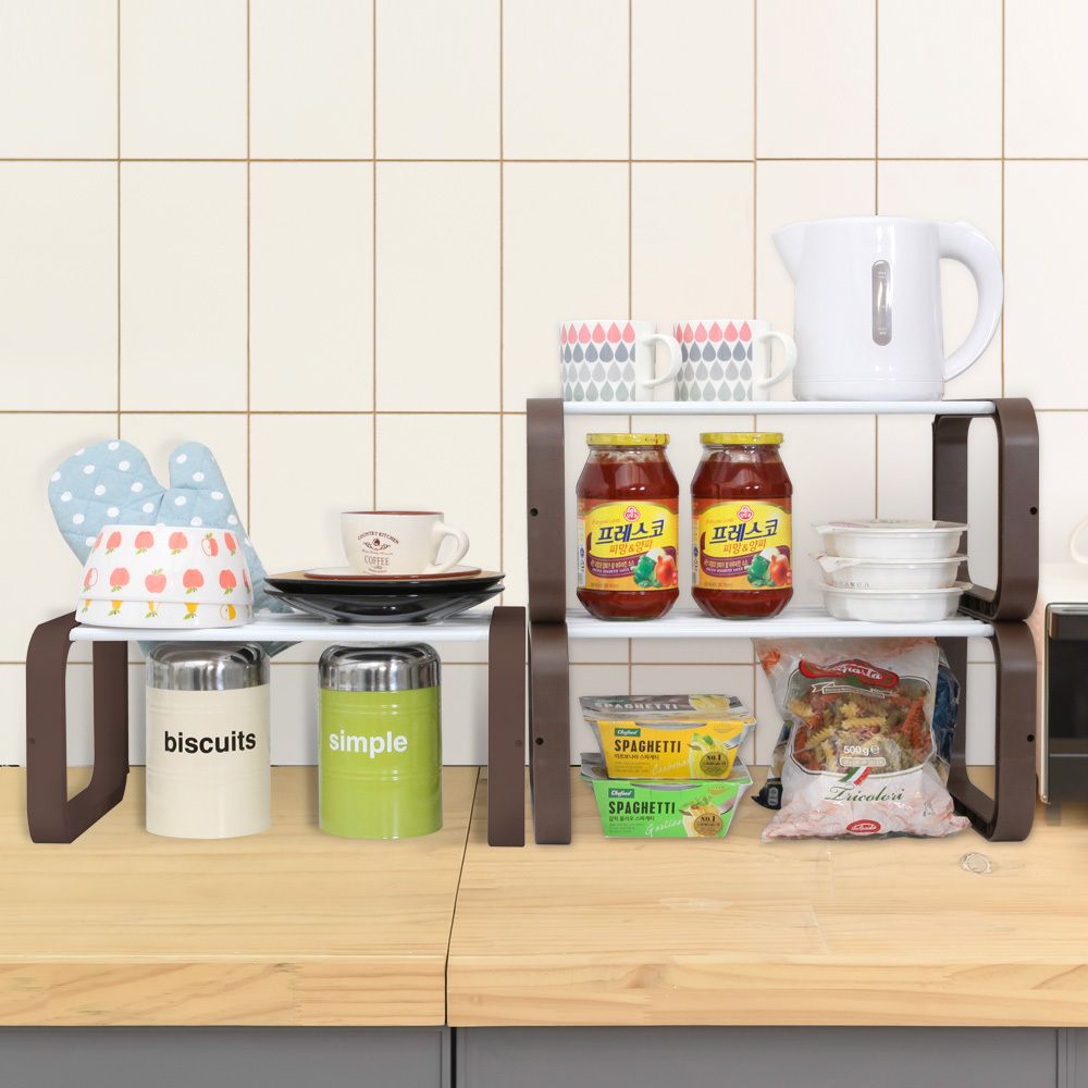 [보노하우스] 1+1 스마트 스틸랙 40cm 1단 (총 2개) 신발 화분 주방 다용도 수납 정리대