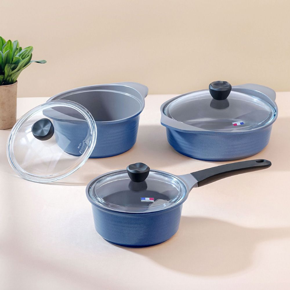 [알루아트] 국산 친환경 5중 세라믹 IH HP냄비 3종 세트 (편수18+양수24+전골24)