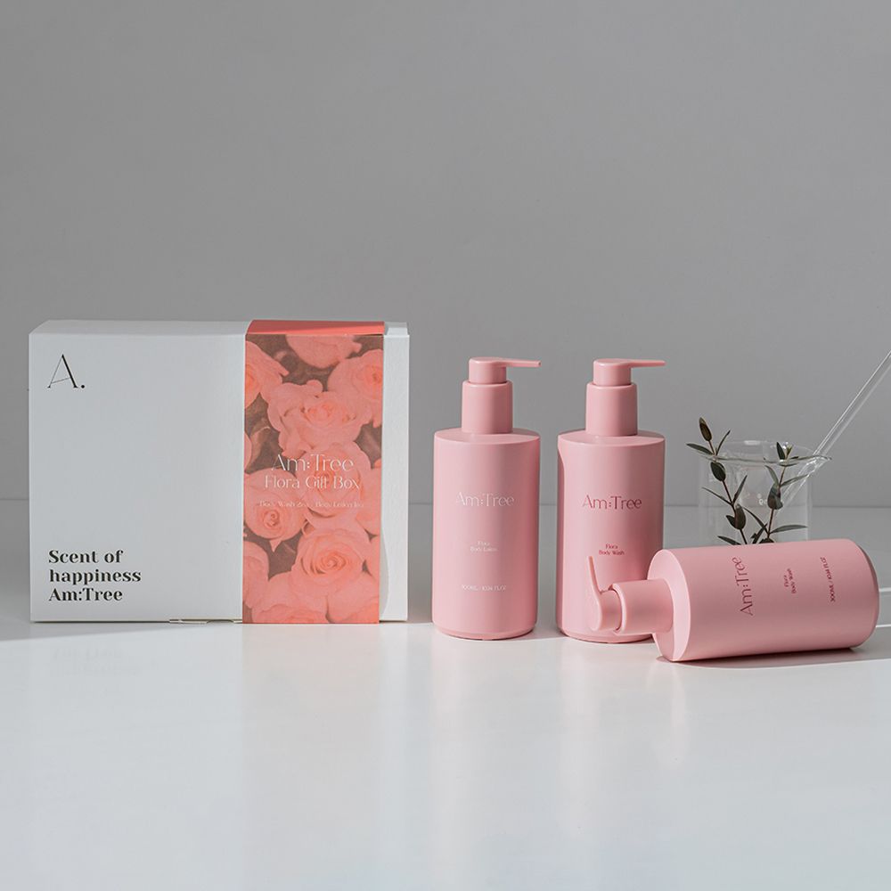 [에이엠트리] 플로라 퍼퓸 선물세트(워시300ml 2개+로션300ml 1개)  