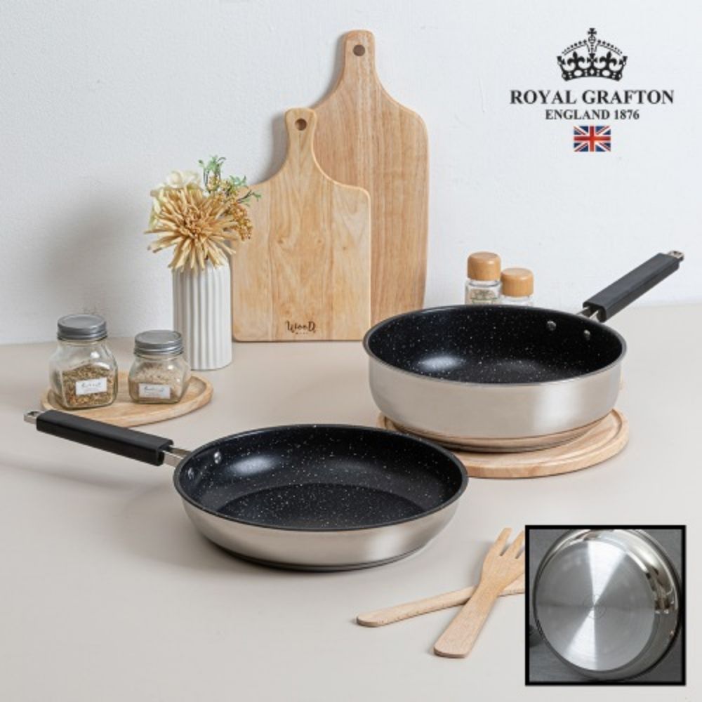 [로얄그래프톤] 바제니 IH 스텐코팅 28후라이팬+28궁중전골팬 2종