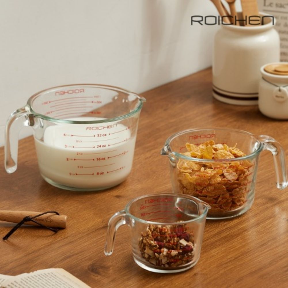 [로이첸] 내열 유리 계랑컵 3종