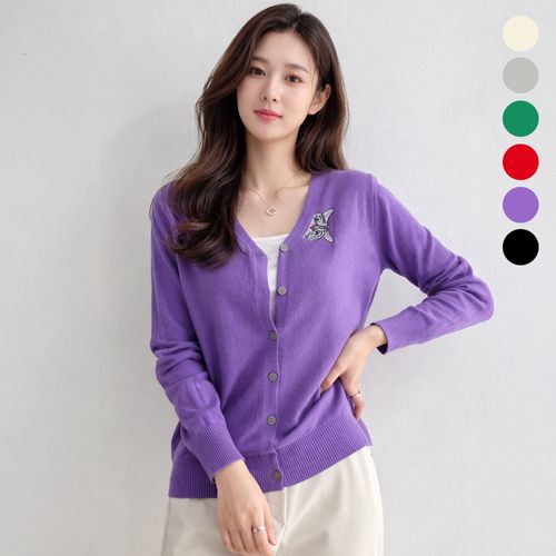 비스코스 브이넥 포인트 가디건 6color