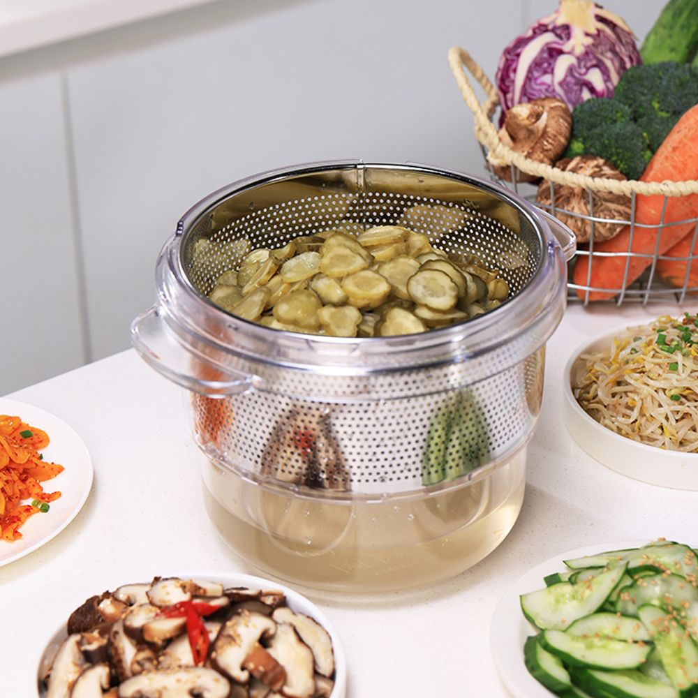 [부엉누리] 대용량 4L 짤순이 야채 나물 탈수기 스텐리스 304