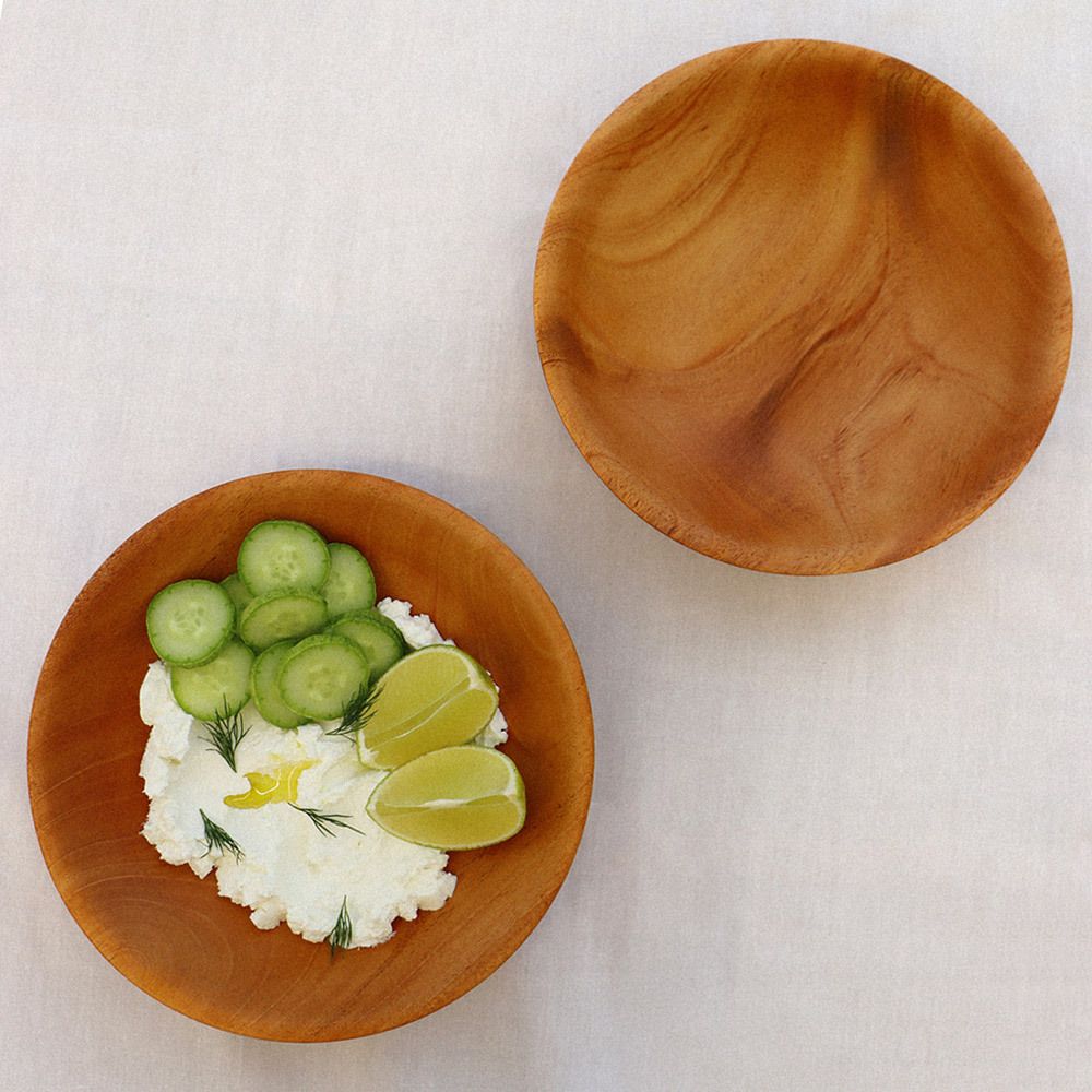 [부엌다옴] 1+1 마호가니 원목 깊은접시 대 (총2개)