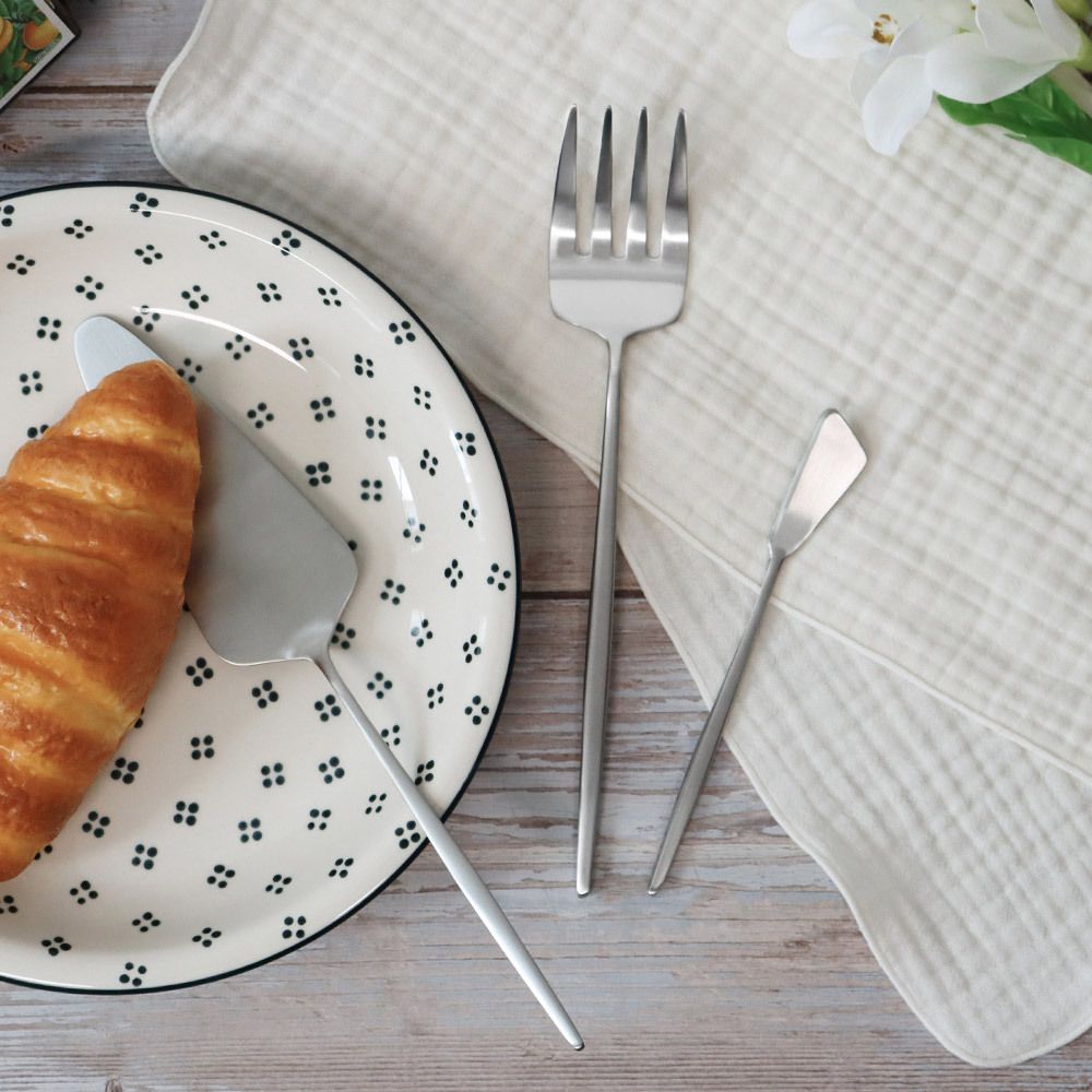 [플리비체] 국내산 스텐304 케이크서버 잼나이프 네발포크 3종 세트