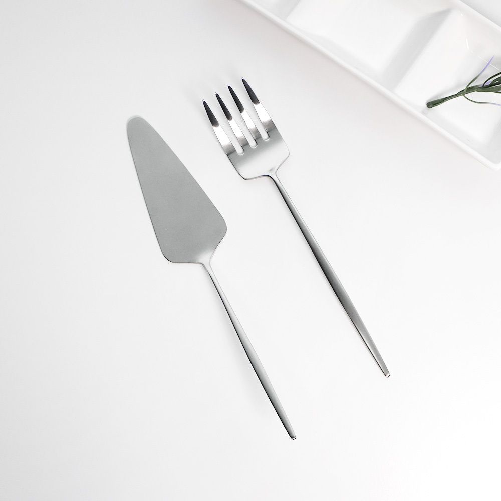 [플리비체] 국내산 스텐304 케이크서버 네발포크 2종세트