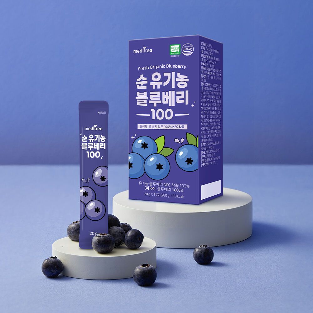 미국산 순 유기농 NFC착즙 블루베리 스틱100 14포 2박스