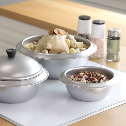 쿠헨바움 무연마 통삼중 스텐 가마솥 3종(16cm/20/24)