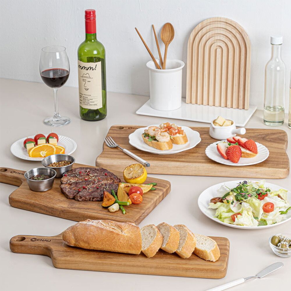 [독일제너] 정품 티크나무 원목 조리도구 도마&거치대