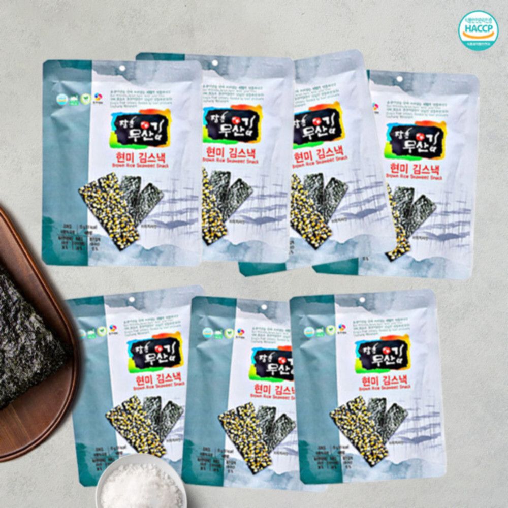 [산들해랑] 현미 김스낵 15gx7개/장흥무산김