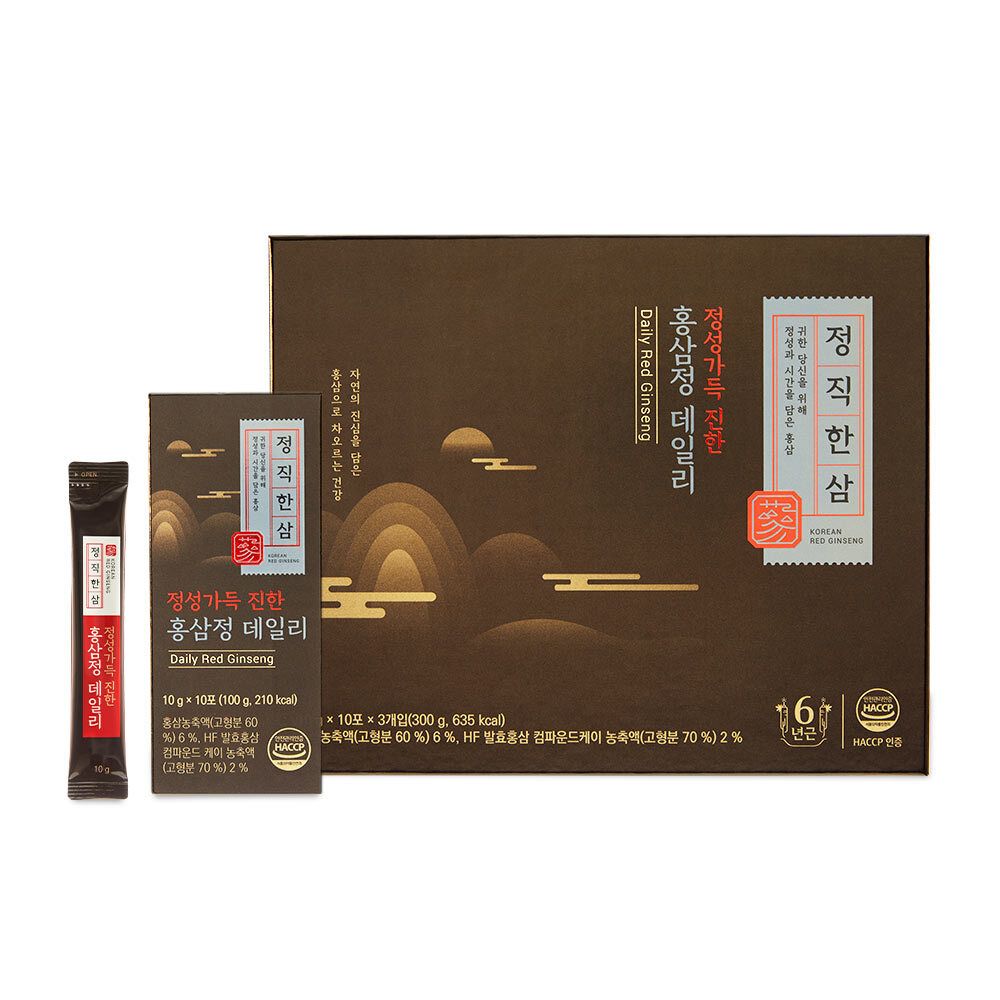 [정직한삼] 정성가득 진한 홍삼정 데일리 10g x 30포 (+전용쇼핑백)