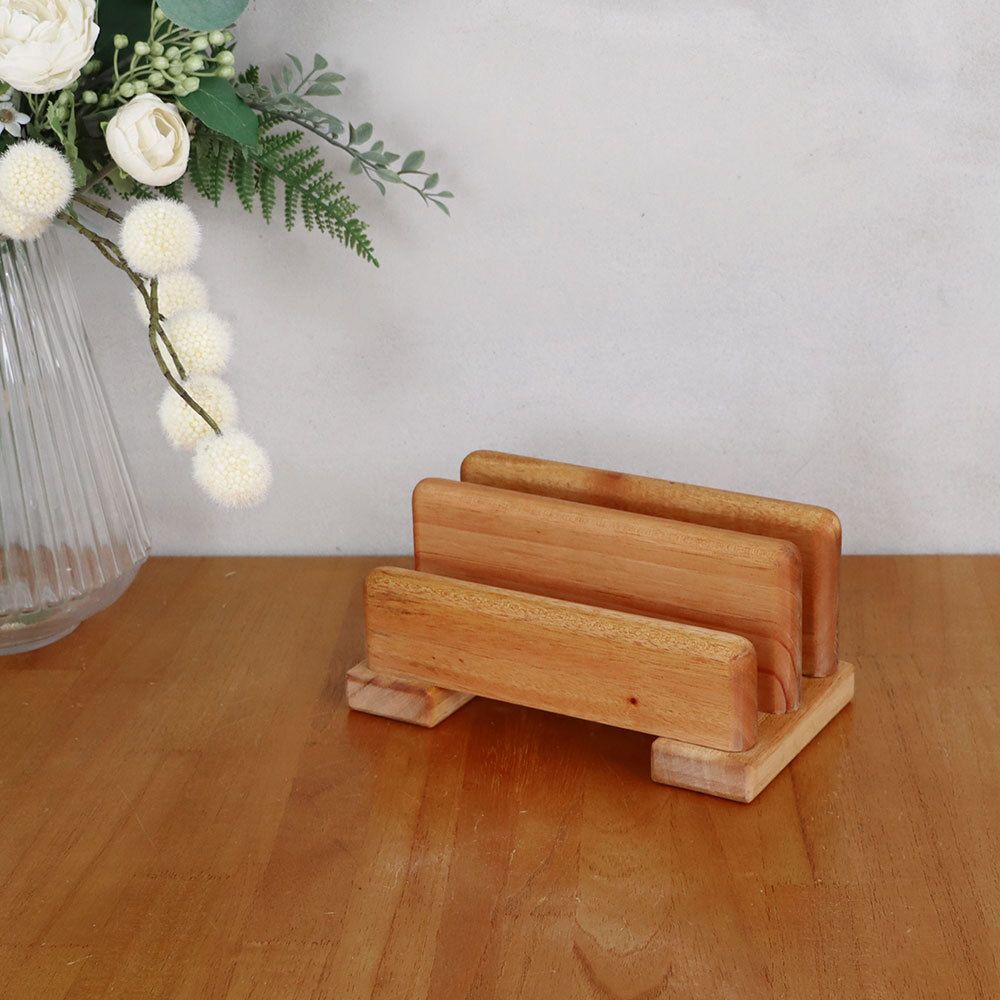 [부엌다옴] (99.9%항균) 마호가니 원목 도마 거치대 2구