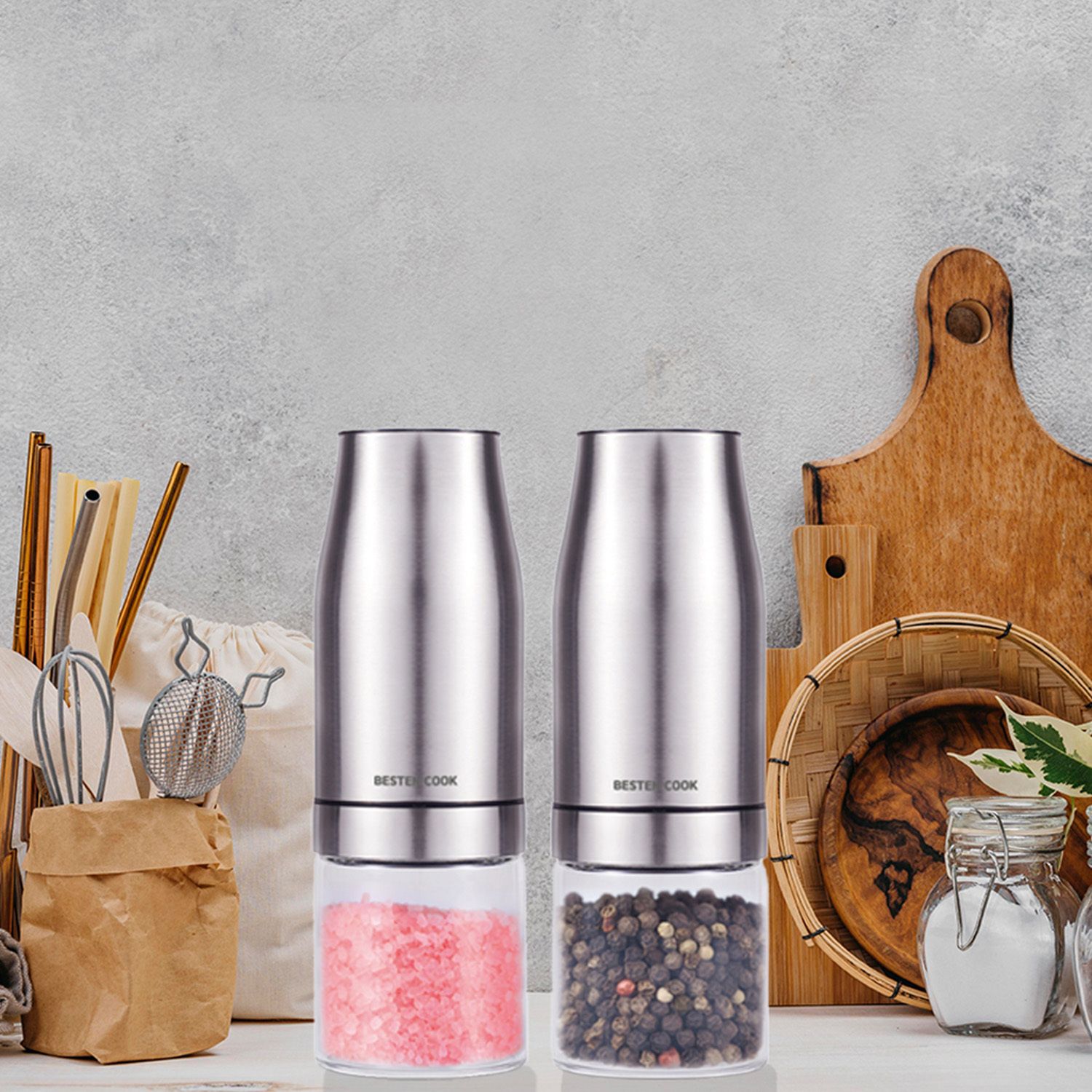 베스텐쿡 글라스 전동 후추 그라인더 Besten-grind02