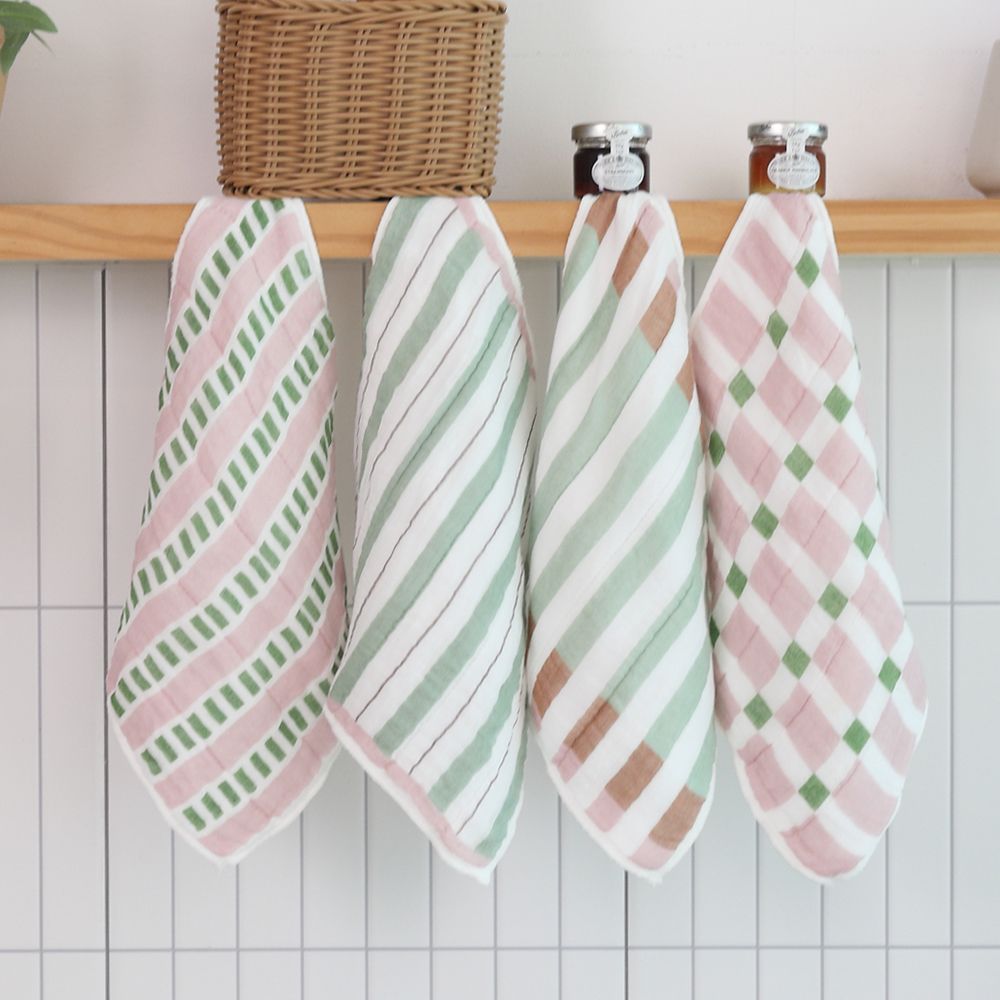 하라다 키요이 카야 7겹 프린트 키친크로스 행주 30*30cm 모던 스트라이프