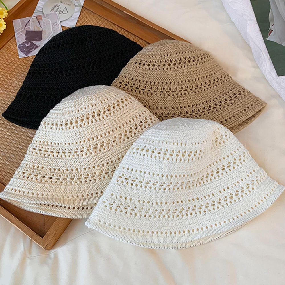 [1+1] 썸머브리즈 니트 벙거지모자 버킷햇 컬러4종