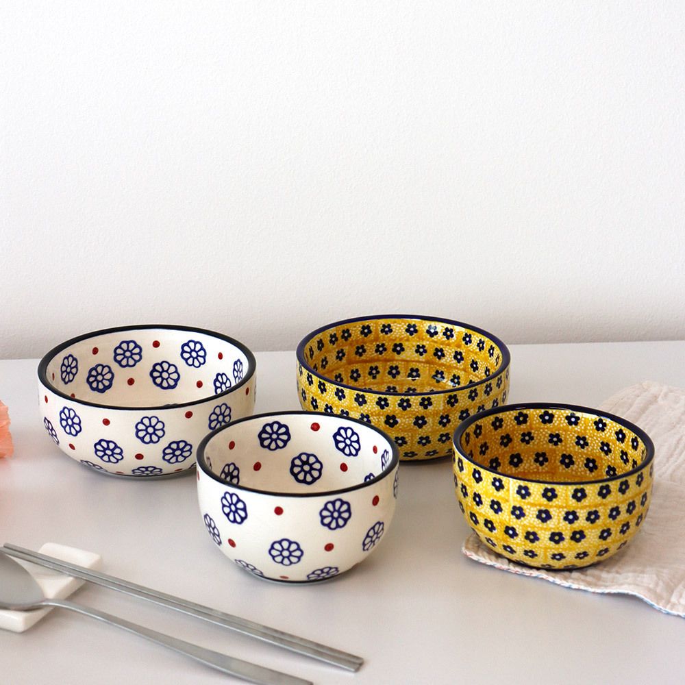 [파뷔에] 2+2 잘리피에 공기대접 2인세트 (화이트 옐로우) (공기2+대접2)