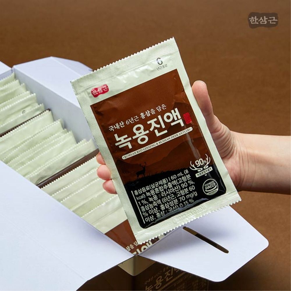 [한삼근] 국내산 6년근 홍삼을 담은 녹용진액 60ml x 30포 