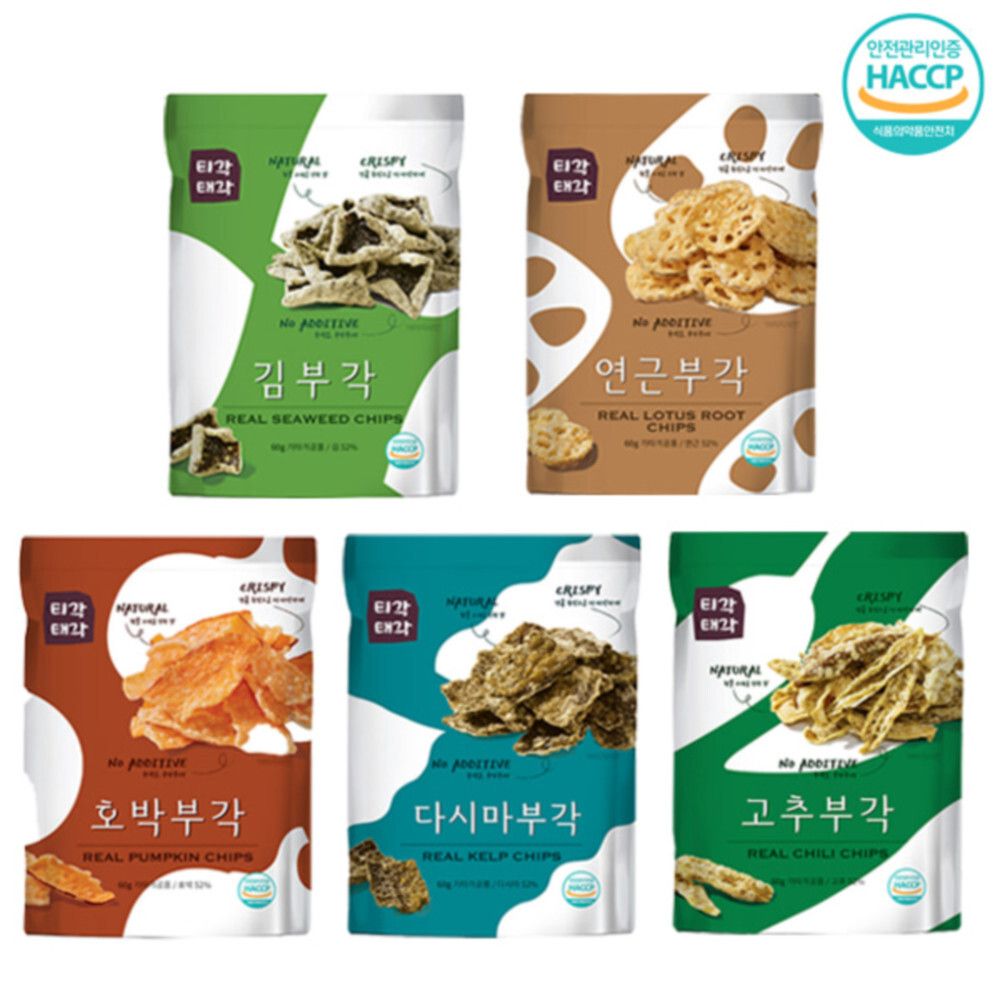 [맛다움] 속초명물 바삭바삭 부각(김+연근+다시마+호박+고추)x각60g