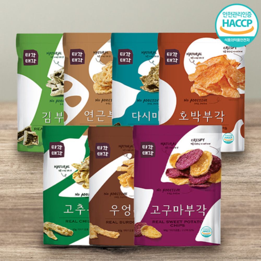 [맛다움] 속초명물 바삭바삭 부각(김+연근+다시마+호박+고추+우엉+고구마)x각60g