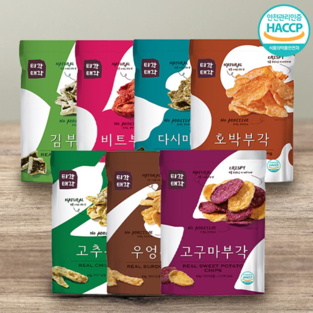 [맛다움] 속초명물 바삭바삭 부각(다시마+호박+고추+우엉+고구마+비트+김)x각60g