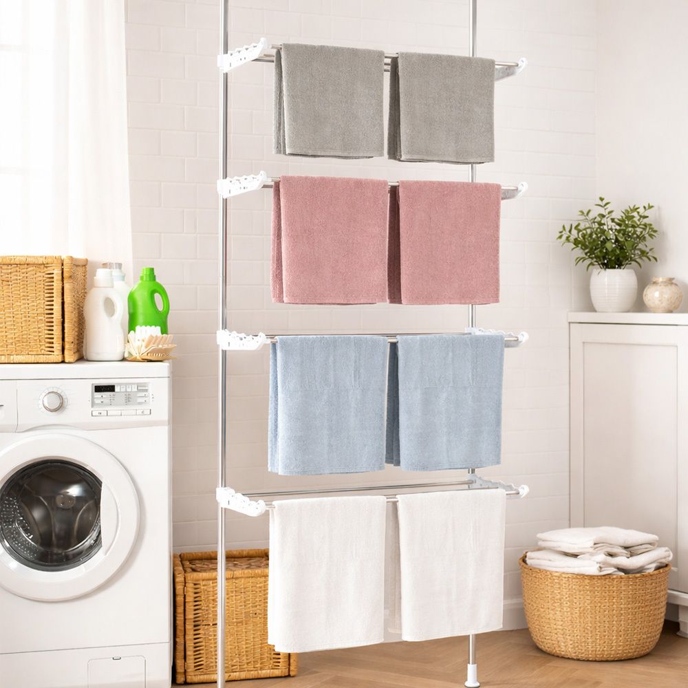 [보노하우스] 접이식 베란다 빨래건조대 4단 수건 옷 속옷 양말 건조대