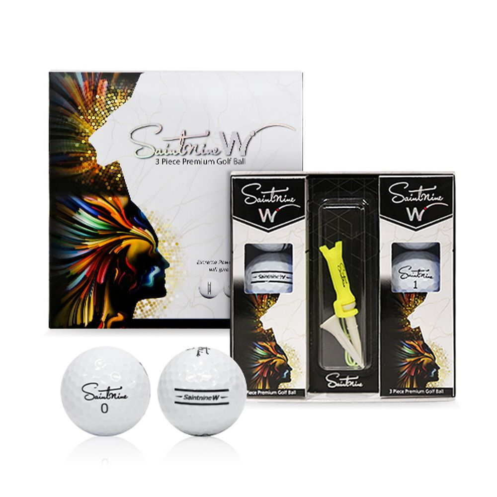 [세인트나인] SAINTNINE W HALF Set(골프공 6구, 골프티)