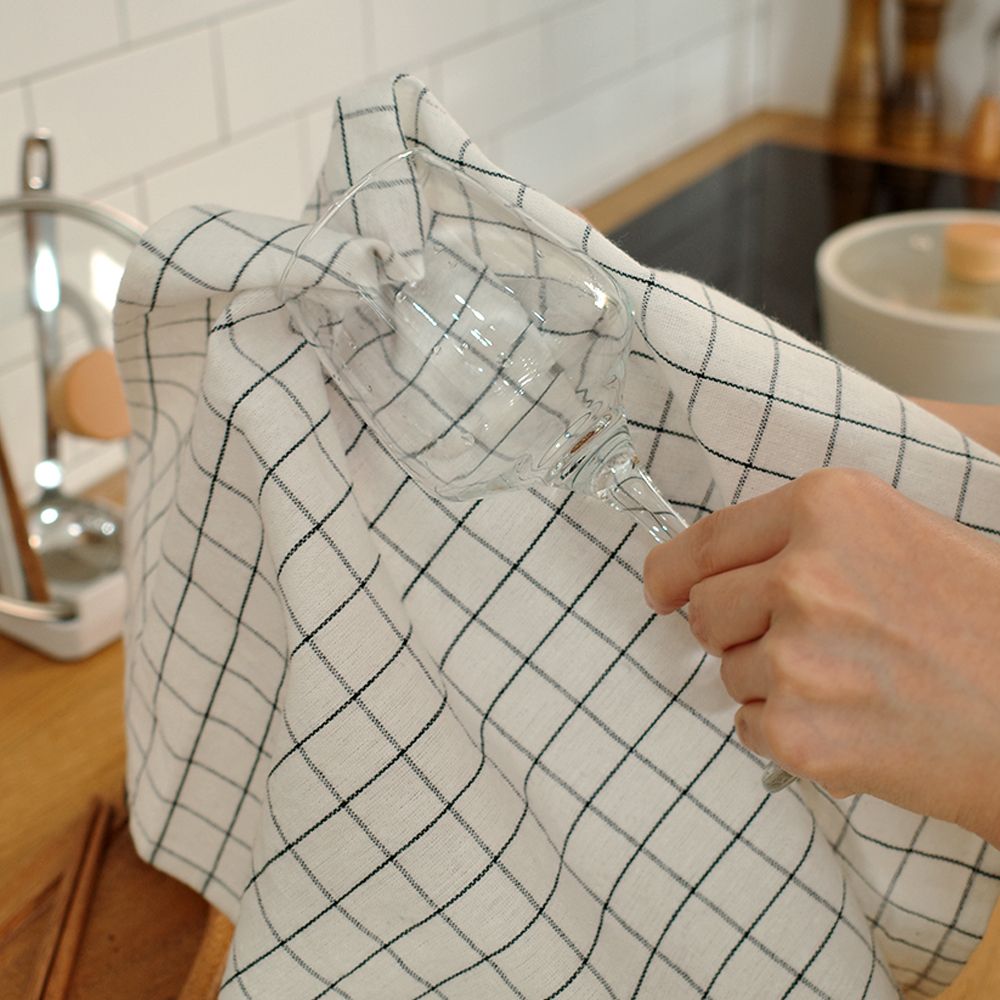 [부엌다옴] 2+2 면100% 면행주 키친크로스 세트 (총4P)