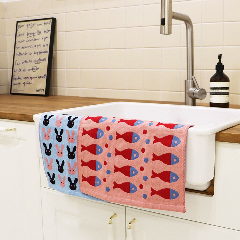 [부엌다옴] 5+5 북유럽풍 주방 핸드타올 (16종 택2)