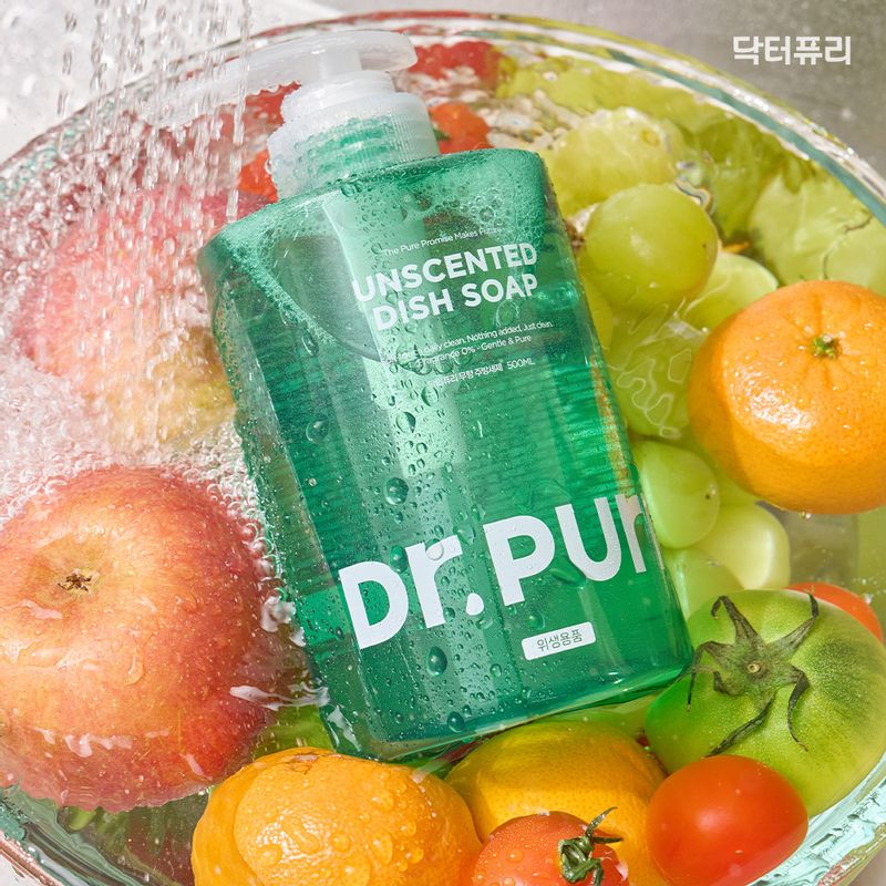 닥터퓨리 무향 비건 주방세제 500ml x 3입 과일세척용