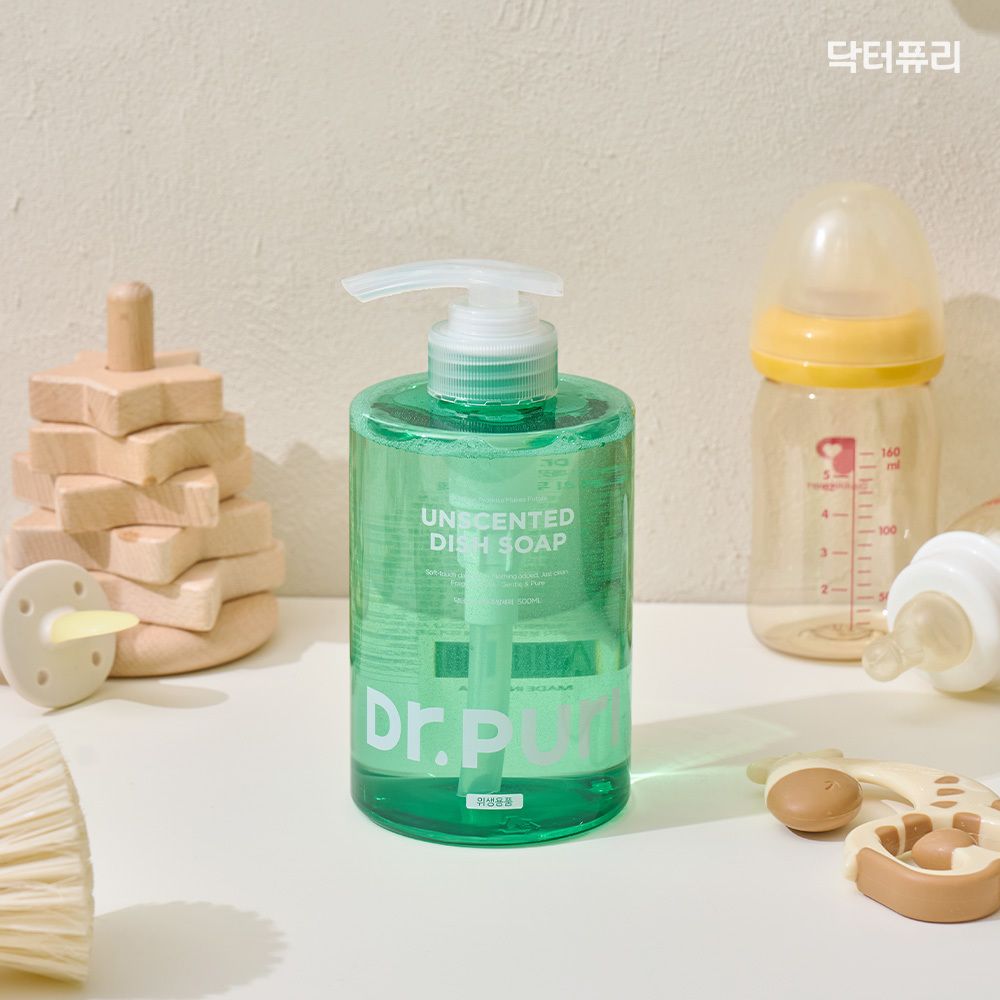 닥터퓨리 무향 비건 주방세제 500ml x 3입 과일세척용