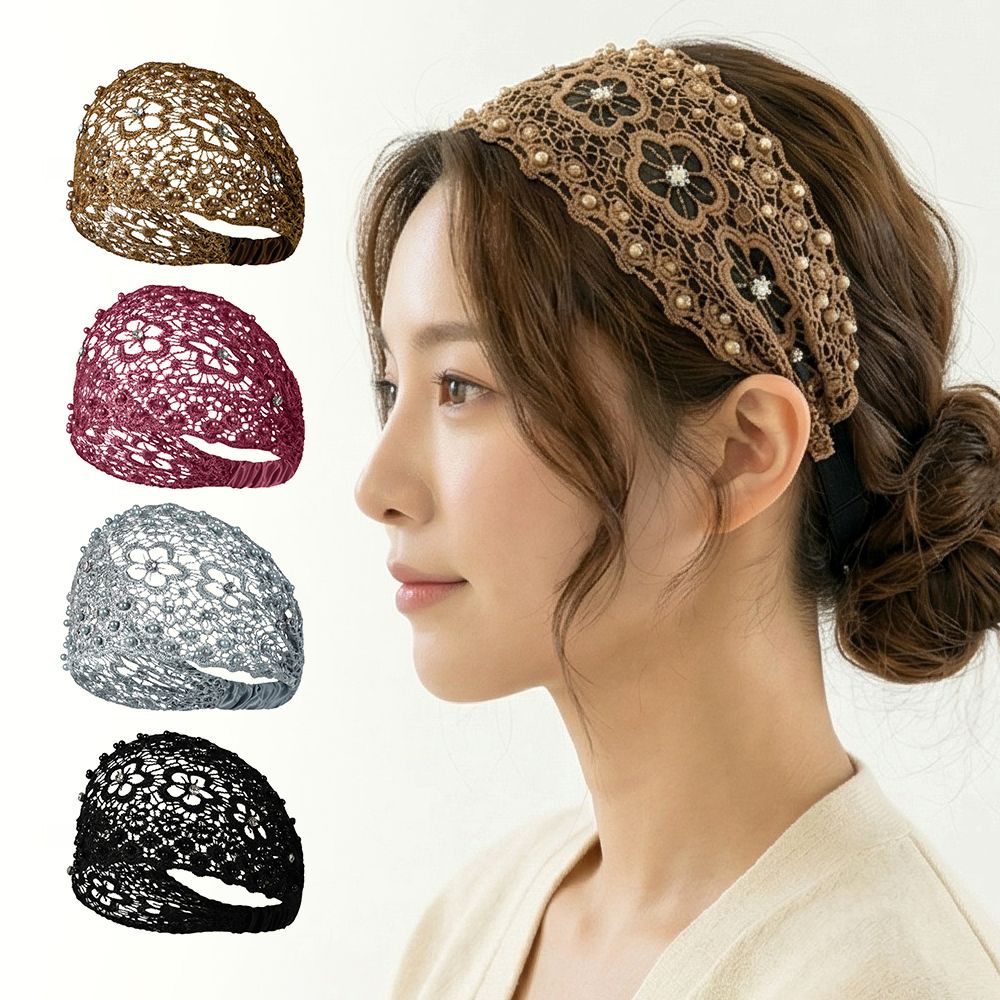 데이블링 비즈 헤어밴드 큐빅 비니 4종세트