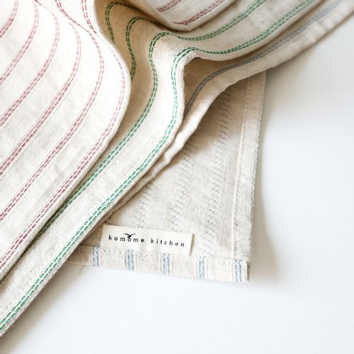 스티치 린넨 키친크로스