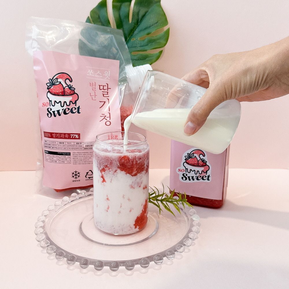 77% 최고함량! 딸기과육 수제 딸기청 500g 1kg