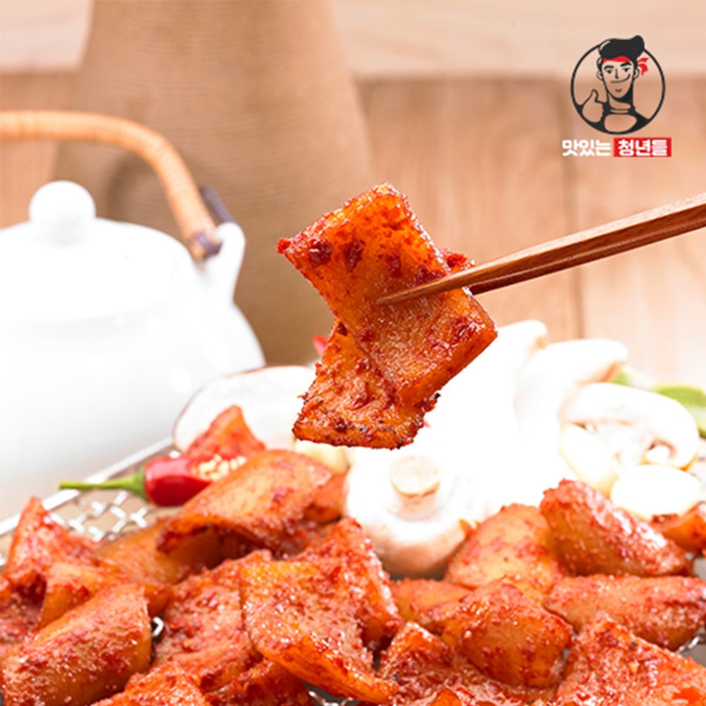 [맛있는청년들] 매콤달콤 양념 돼지껍데기 800g(200gx4팩)