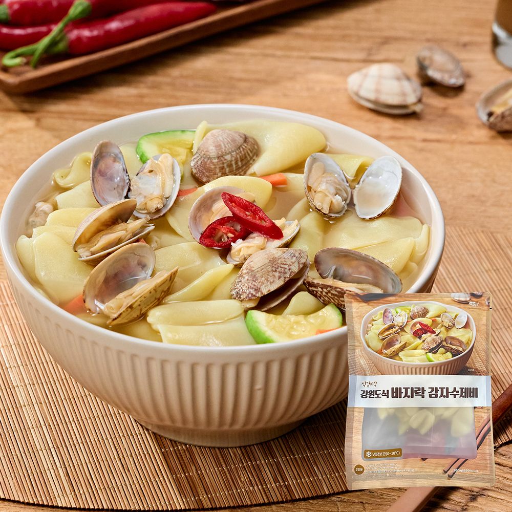 강원도식 감자 수제비 2~3인분 5팩 (바지락/고추장)