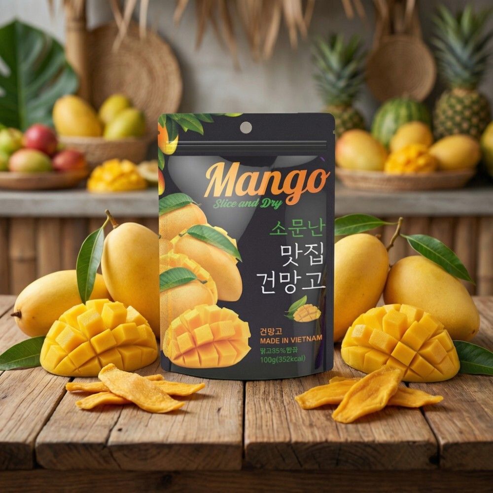 통째로 말린 리얼 쫀득 망고/파인애플 말랭이 5봉