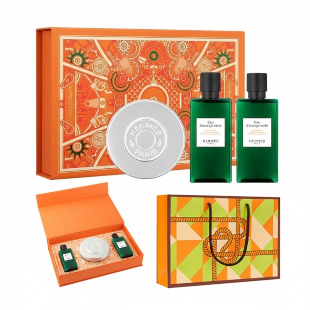 [Hermes] 에르메스 오도렌지 베르테 바디샤워젤&오드 시트론 페이스앤 바디밤세트 + 쇼핑백포함