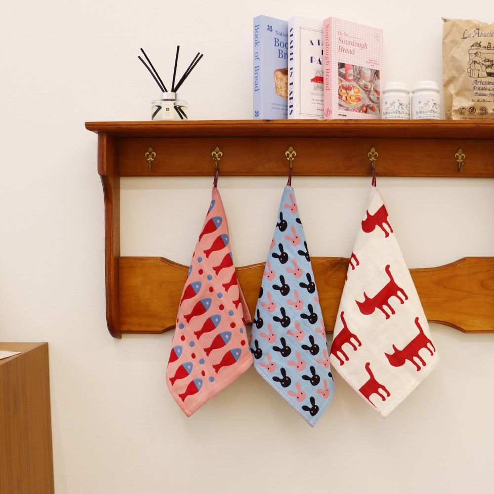 [부엌다옴] 3면 순면 100%! 북유럽풍 핸드 주방타월 랜덤 8매