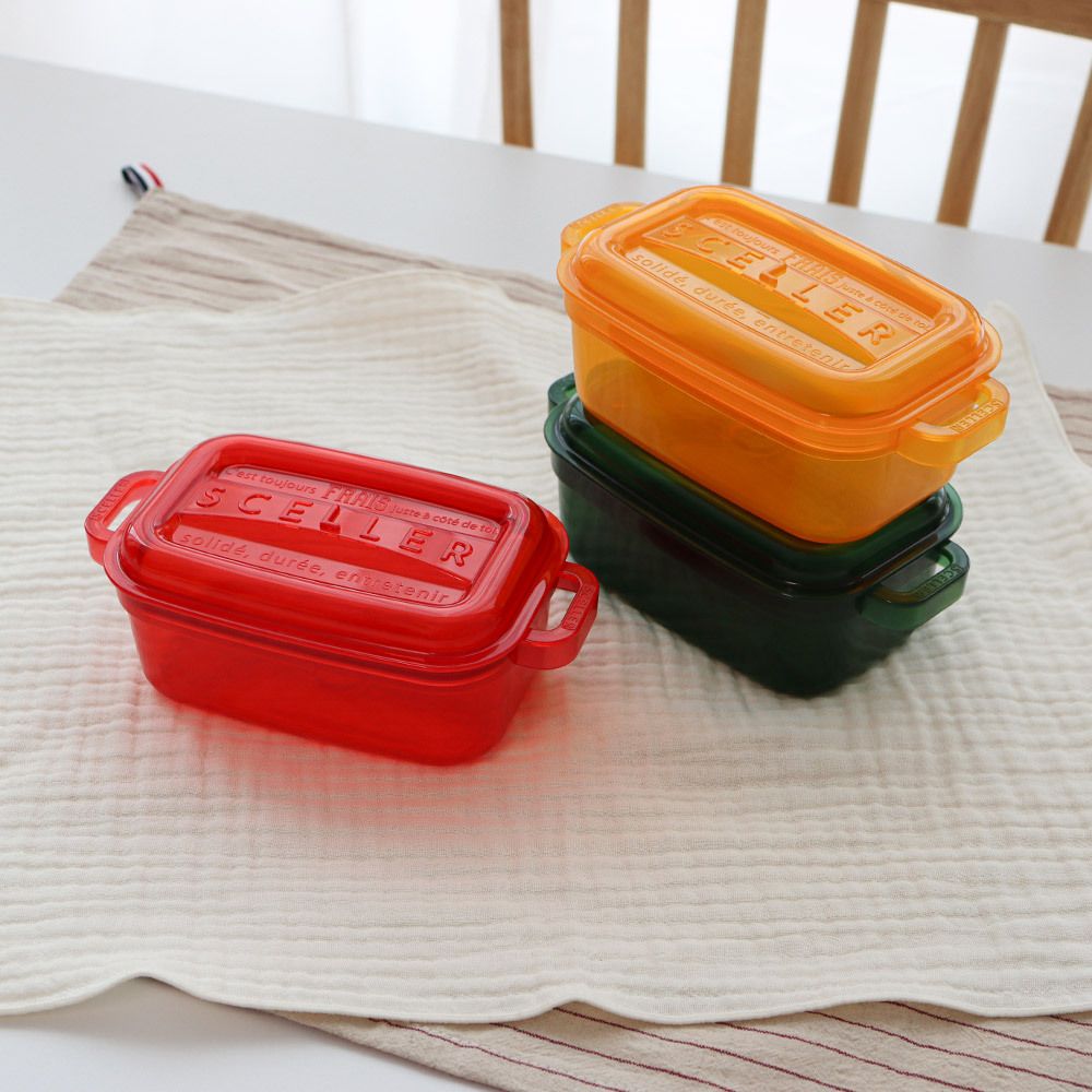 [실리] 젤리 푸드박스 400ml 밀폐용기 4P 세트 (3color)