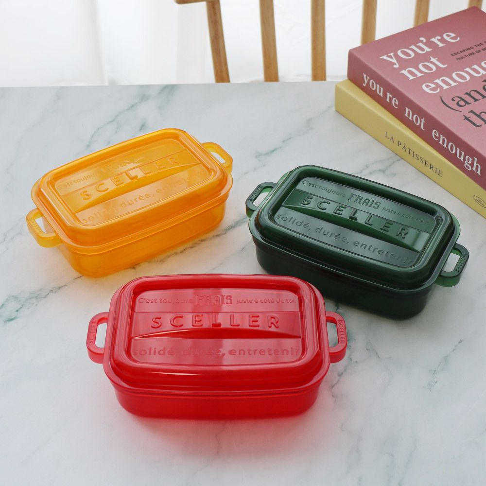 [실리] 젤리 푸드박스 500ml 밀폐용기 4P 세트 (3color)