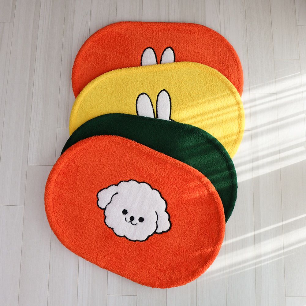 [부엌다옴] 귀여운 미끄럼방지 자수 발매트 1P (4종택1)