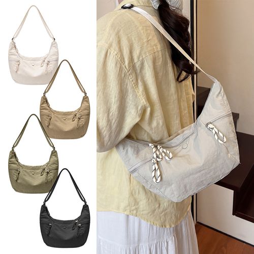 니즈 크로와상 가벼운 숄더 크로스백 나일론 멀티포켓 가방 컬러4종