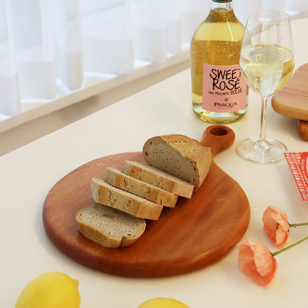 [부엌다옴] (99.9%항균) 마호가니 원목 도마 원형