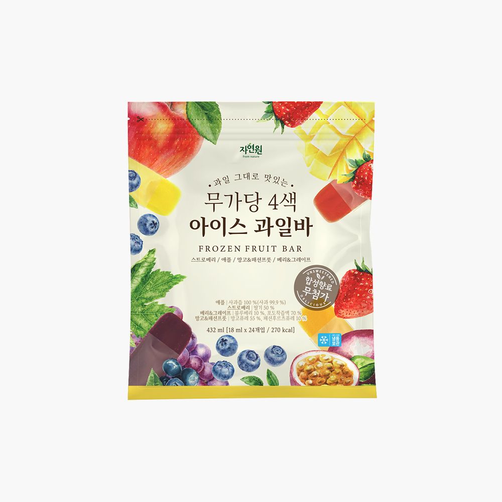 [자연원] 무가당 4색 아이스 과일바 18ml x 24입
