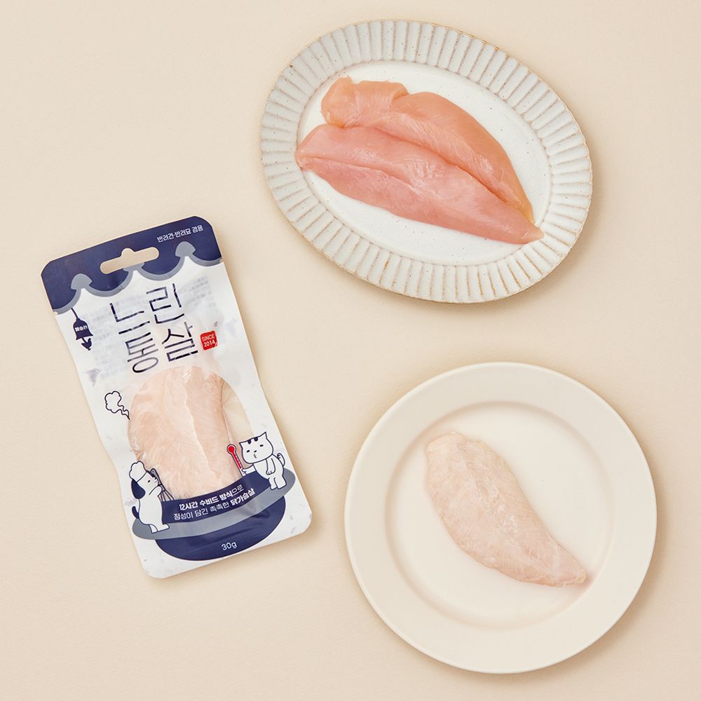 페슬러 느린통살 강아지 고양이 간식 닭고기 30g x 10개