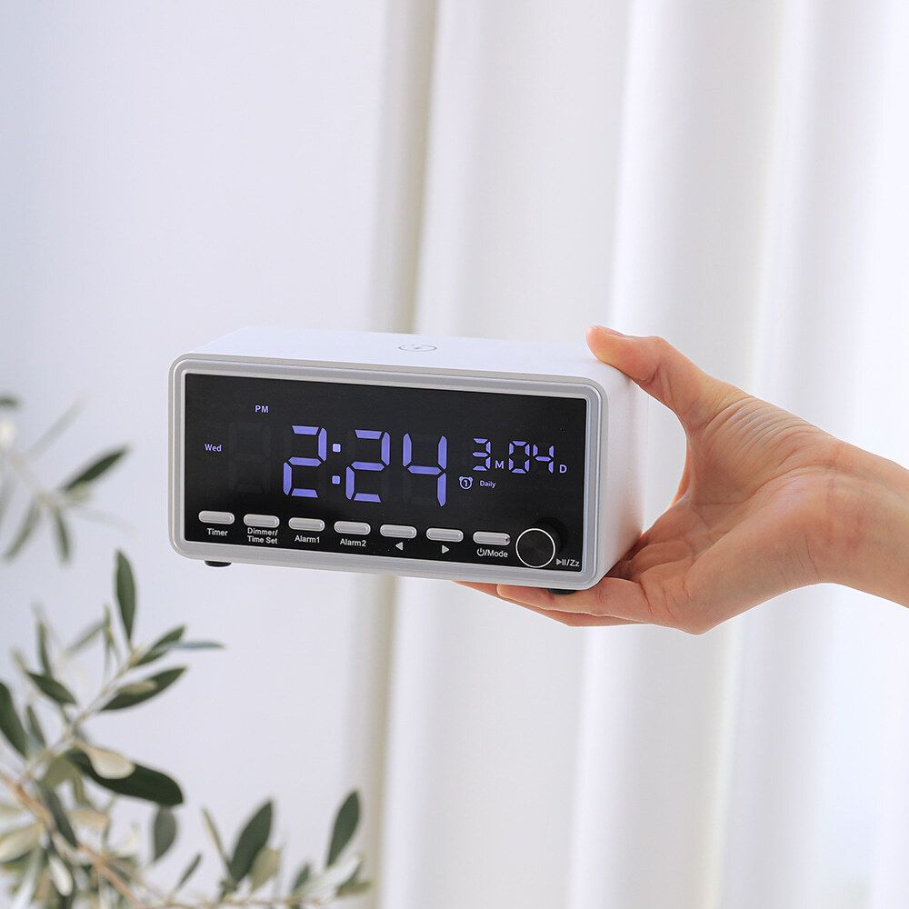 [아이노트] 무선 고속 충전 블루투스 스피커 라디오 시계 알람 백색소음 BSR15W