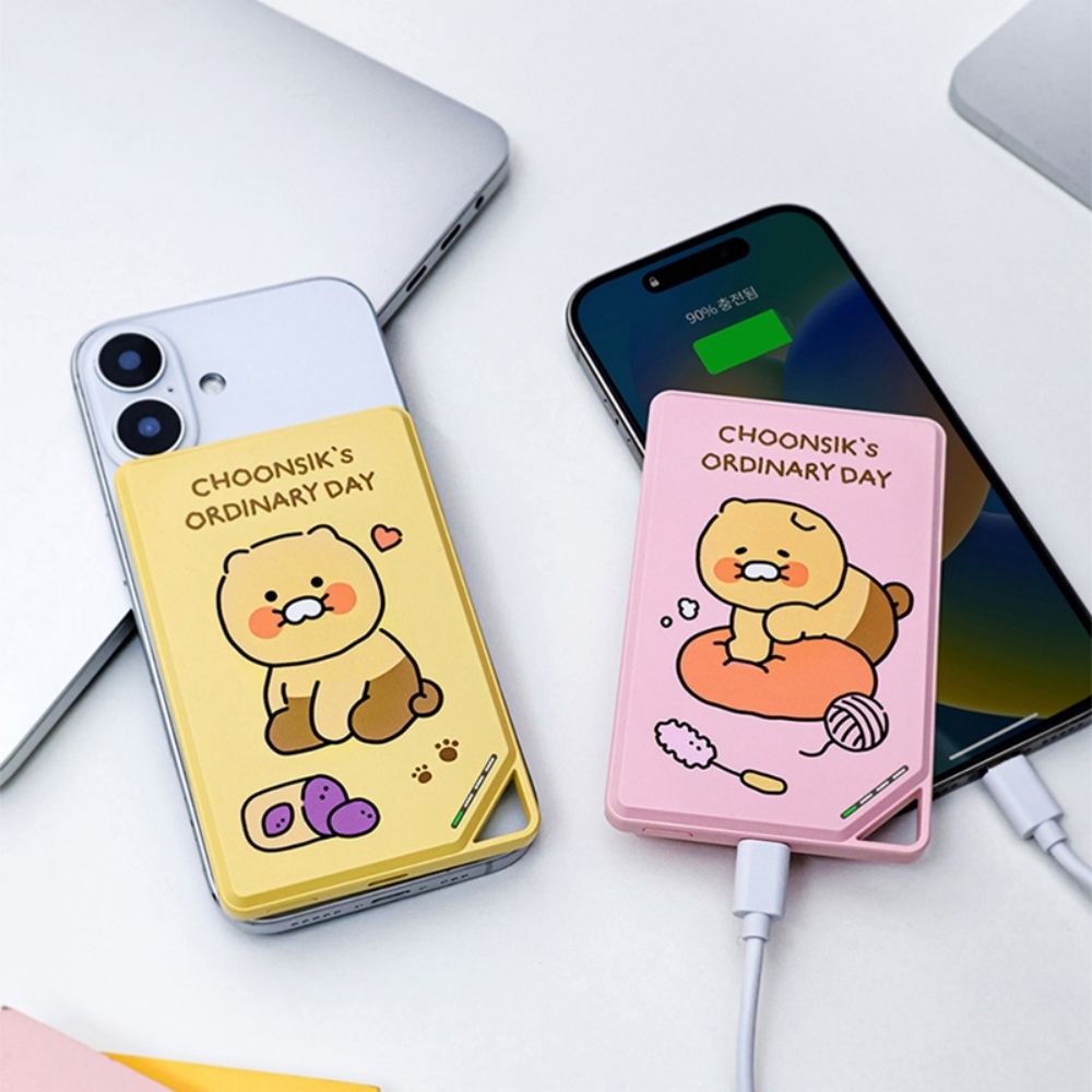 [카카오프렌즈] 춘식이 맥세이프 보조배터리 5000mAh 슬림형 무선 고속 충전 KWB001