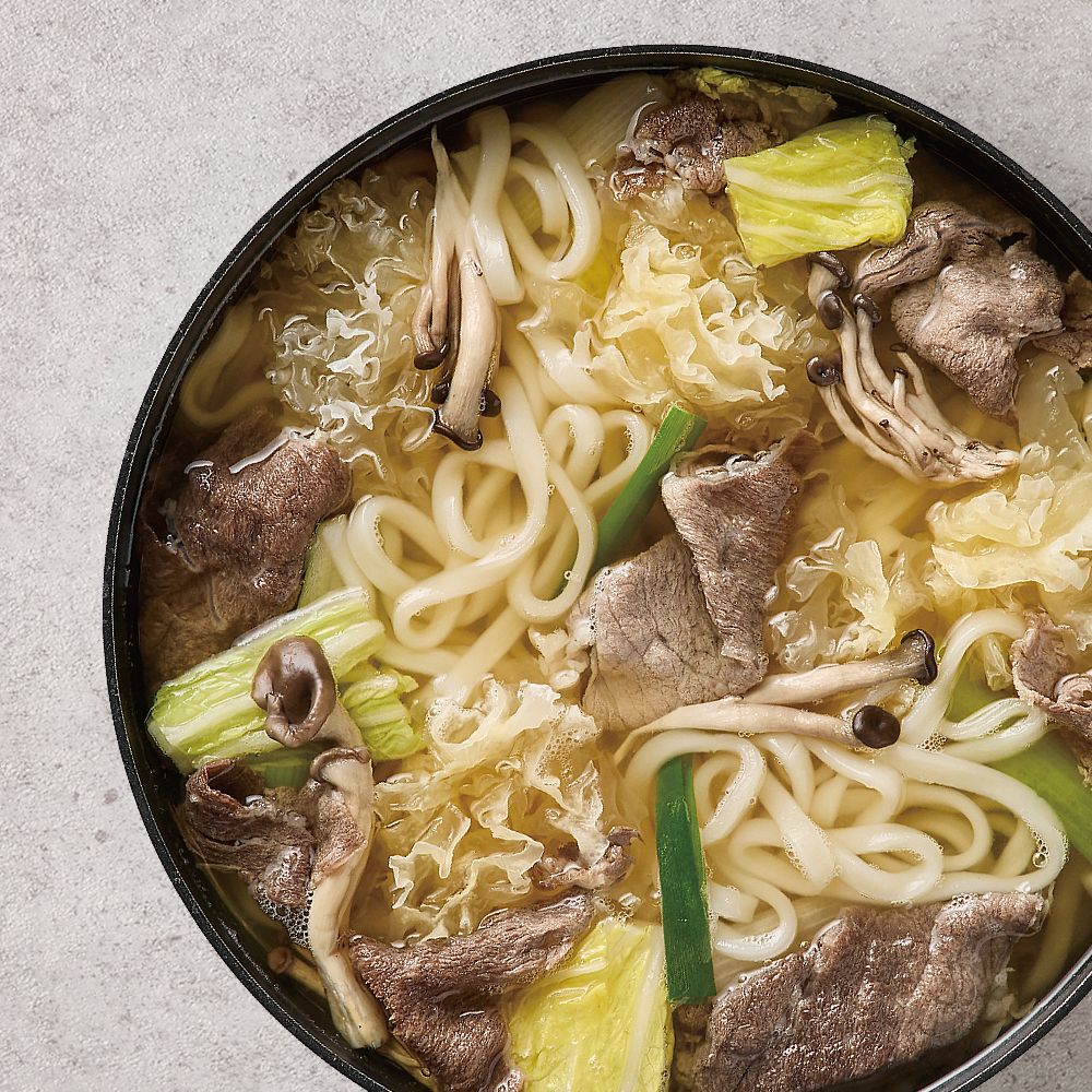 [무료배송][신제품] 삼원가든 백목이버섯 소고기칼국수 전골