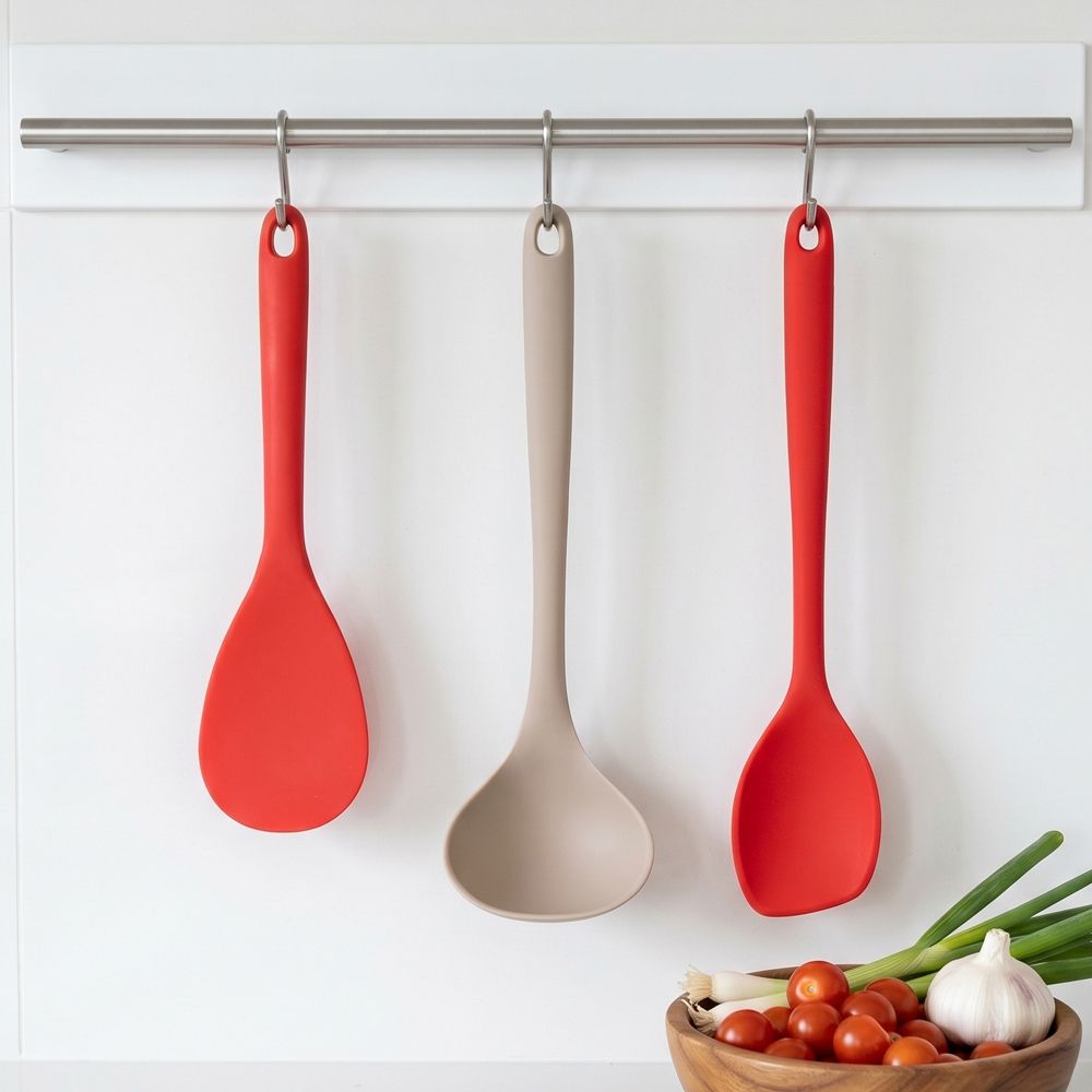 [주방앤] 국내제조 실리콘 조리도구 실속 3종 세트 (국자/주걱/멀티스푼)