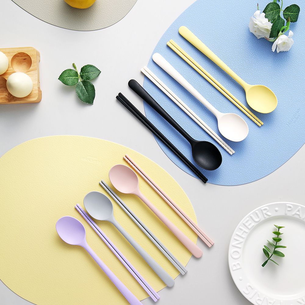 이지실리 실리콘 라운드 수저세트 6color